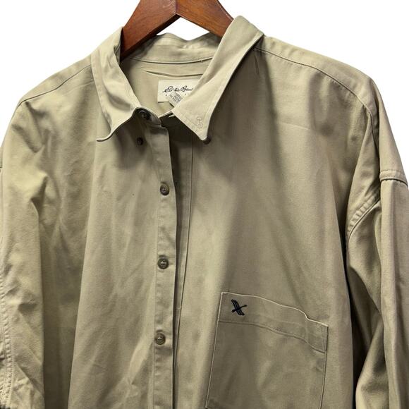 Vintage Eddie Bauer Men’s Bug & Tall Canvas Shirt sz XXXL-Tall 3XL-T #H980 - Picture 2 of 8
